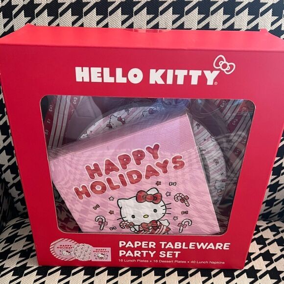 Hello Kitty Christmas Paper Tableware Party Set - Picture 1 of 4